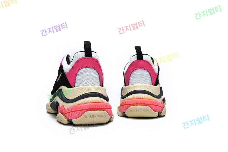 黑桃红 巴黎世家8层组合TPU复古鞋 483513 W06E8 8080 Balenciaga Triple S Black Pink 02.jpg(3F697).jpg