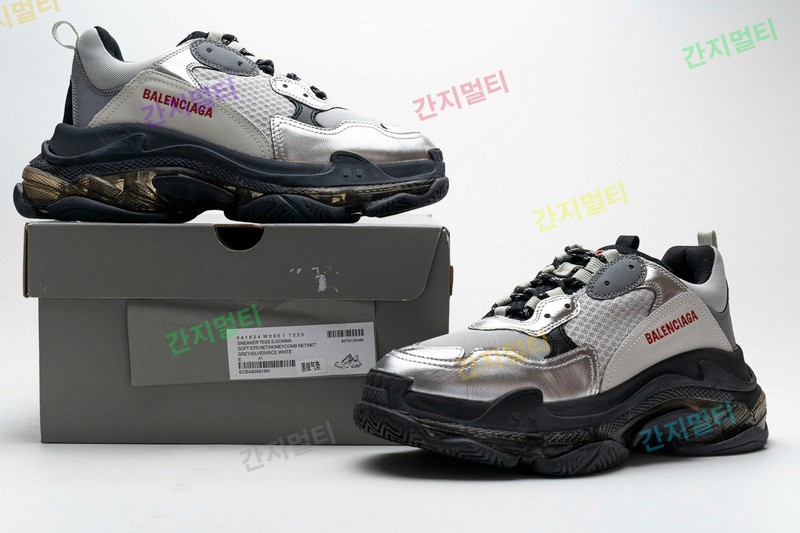 黑银气垫 巴黎世家水晶透明底气垫鞋 541624 W09E1 7320 Balenciaga Triple S Black Silver 001.jpg(9A7FA).jpg