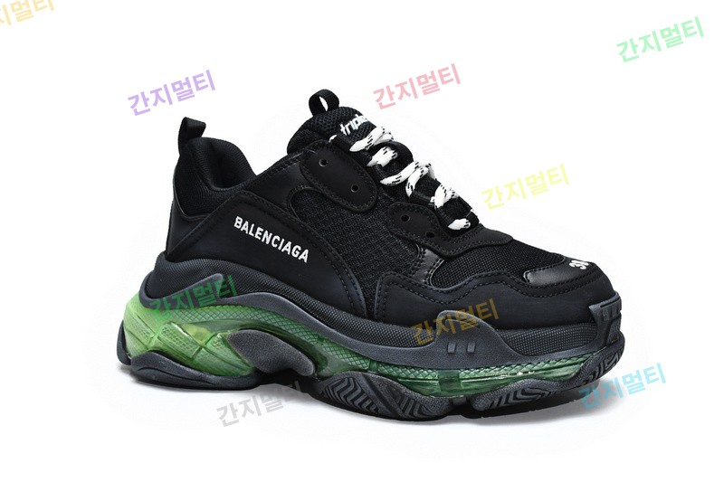 黑绿气垫 巴黎世家水晶透明底气垫鞋 544351 W09ON 1047 Balenciaga Triple S Black Green 07.jpg(9FF4F).jpg