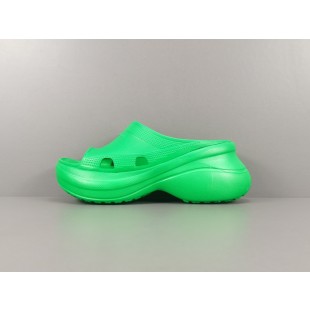 발렌시아가 슬라이드 샌들 그린 여성 Balenciaga Pool Crocs 677386 W1S8E 3033
