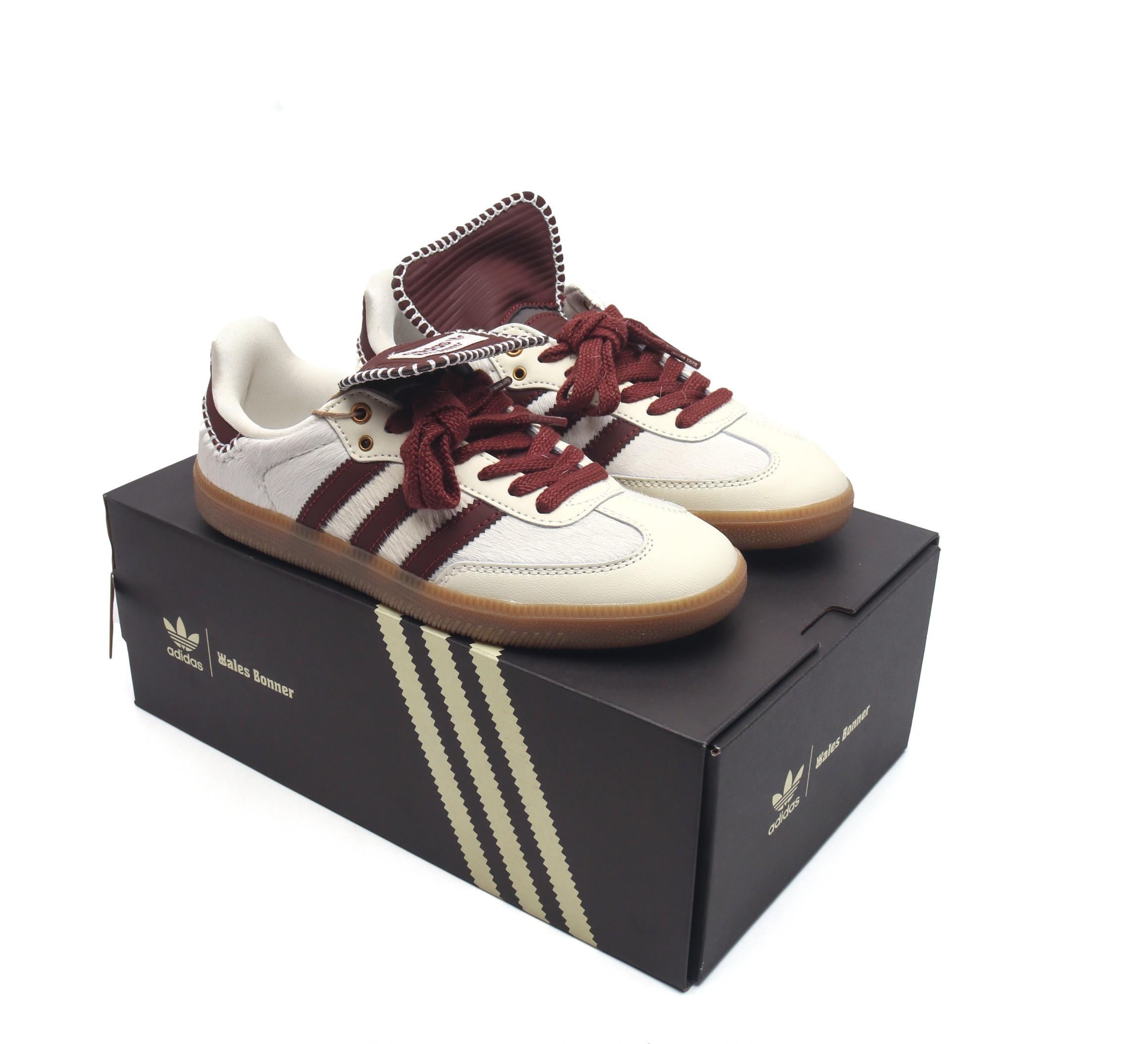 아디다스 x 웨일스 보너 포니 토널 삼바 크림 화이트 미스테리 브라운 Adidas x Wales Bonner Pony Tonal Samba IE0586